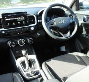 Hyundai Venue website interior driver view